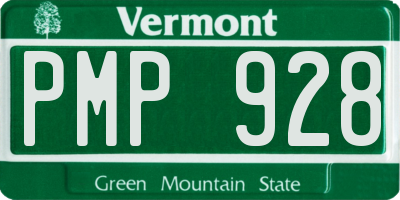 VT license plate PMP928
