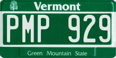 VT license plate PMP929