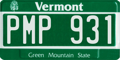 VT license plate PMP931