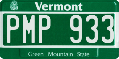 VT license plate PMP933
