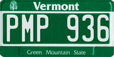 VT license plate PMP936