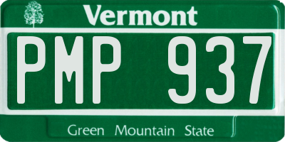 VT license plate PMP937