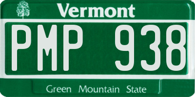 VT license plate PMP938