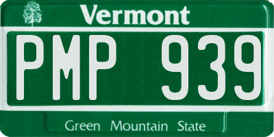 VT license plate PMP939