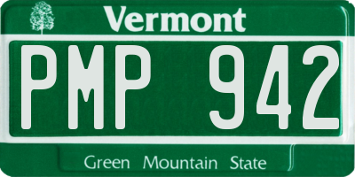 VT license plate PMP942