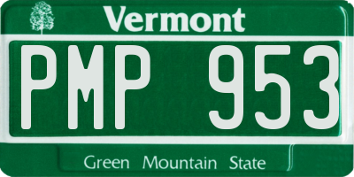 VT license plate PMP953