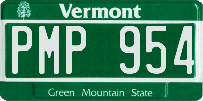 VT license plate PMP954