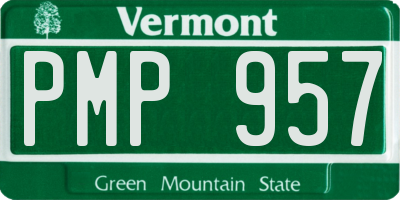 VT license plate PMP957