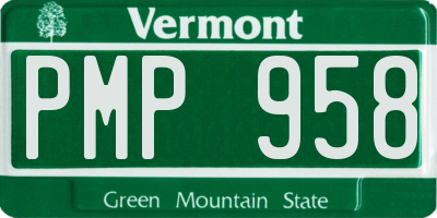 VT license plate PMP958