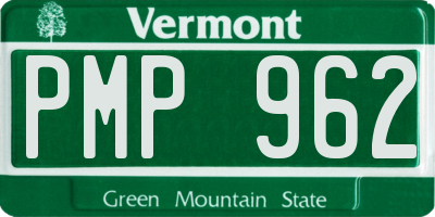 VT license plate PMP962