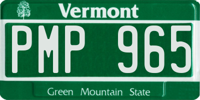 VT license plate PMP965