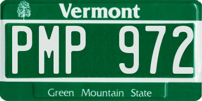 VT license plate PMP972