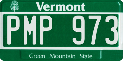 VT license plate PMP973