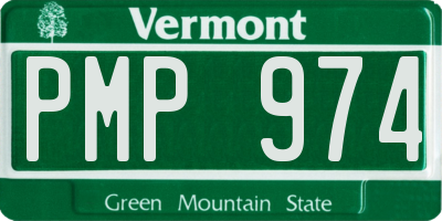 VT license plate PMP974