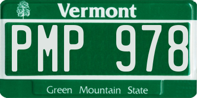 VT license plate PMP978