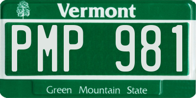VT license plate PMP981