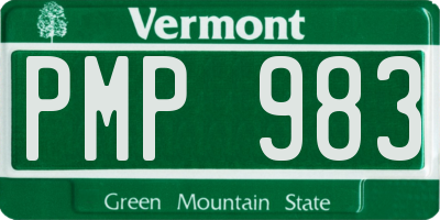 VT license plate PMP983