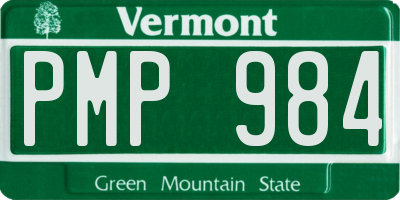 VT license plate PMP984