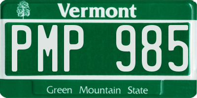 VT license plate PMP985