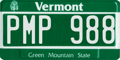 VT license plate PMP988