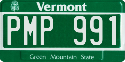 VT license plate PMP991
