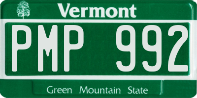 VT license plate PMP992
