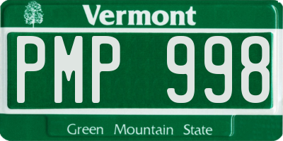 VT license plate PMP998