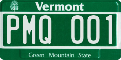 VT license plate PMQ001