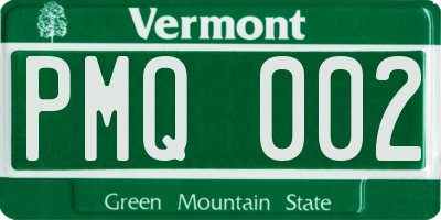 VT license plate PMQ002