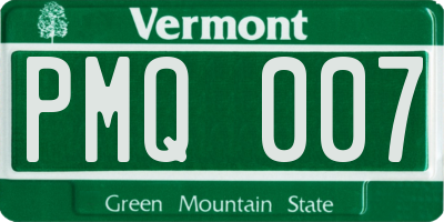 VT license plate PMQ007