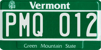VT license plate PMQ012