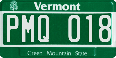 VT license plate PMQ018