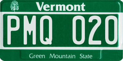 VT license plate PMQ020