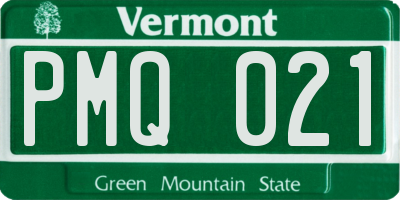 VT license plate PMQ021