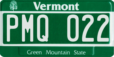 VT license plate PMQ022