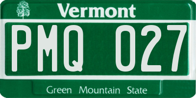 VT license plate PMQ027