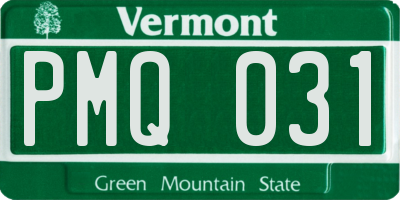VT license plate PMQ031