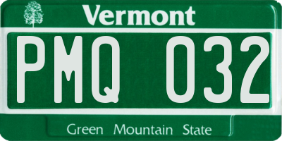 VT license plate PMQ032