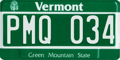 VT license plate PMQ034