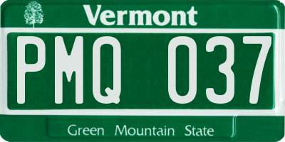 VT license plate PMQ037