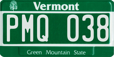 VT license plate PMQ038