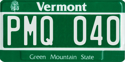 VT license plate PMQ040