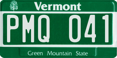 VT license plate PMQ041