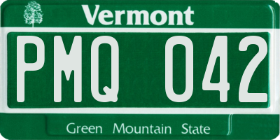 VT license plate PMQ042