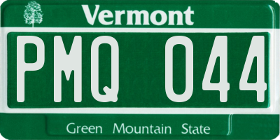 VT license plate PMQ044