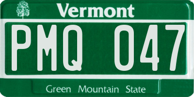 VT license plate PMQ047