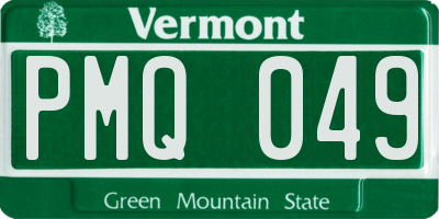 VT license plate PMQ049