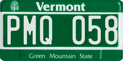 VT license plate PMQ058