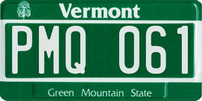 VT license plate PMQ061