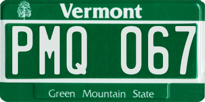 VT license plate PMQ067